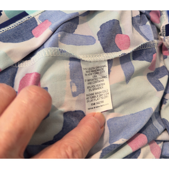 Leota Sheath Dress Sz M Multi Geometric Boat Neck Reversible USA - Picture 8 of 8